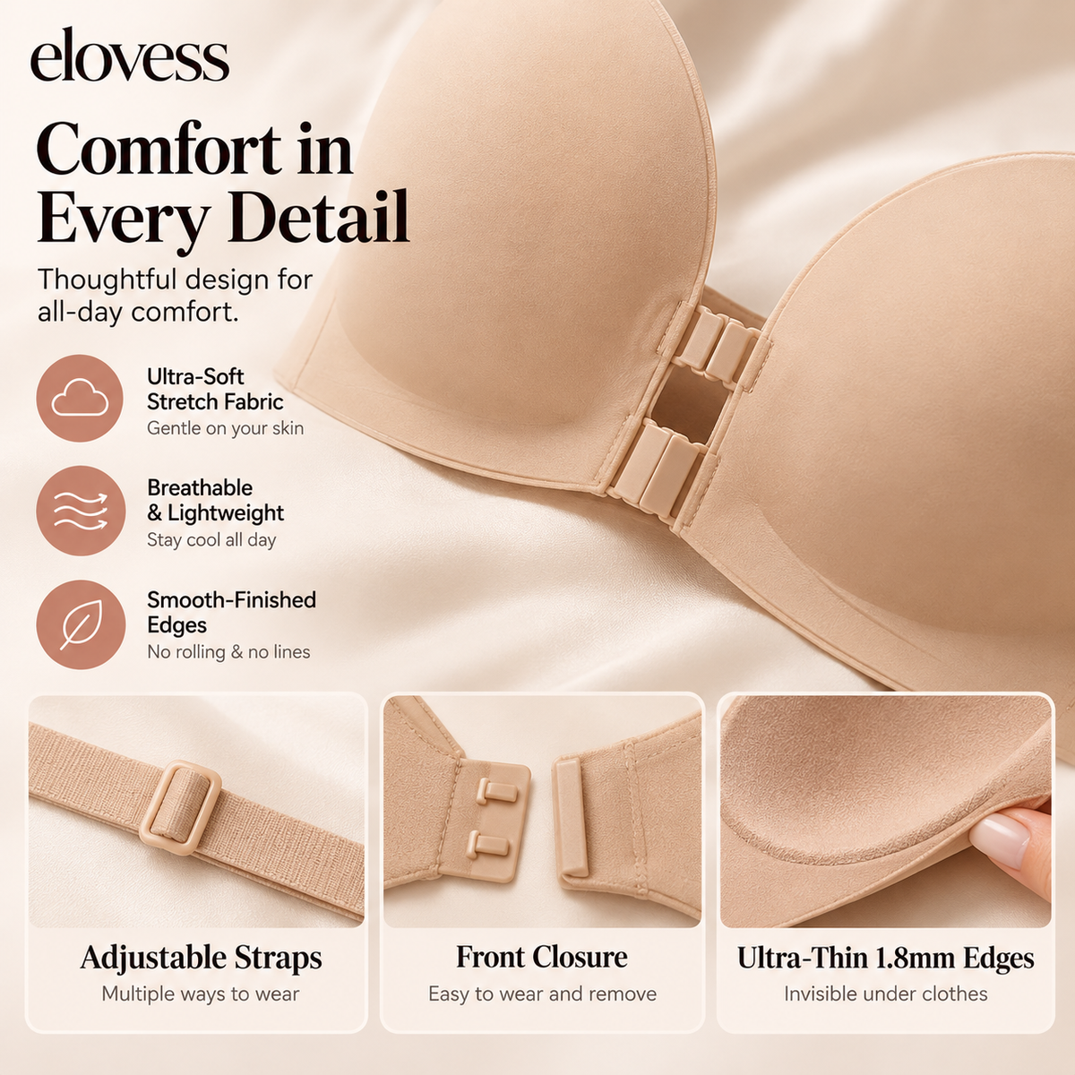 Elovess push up bra